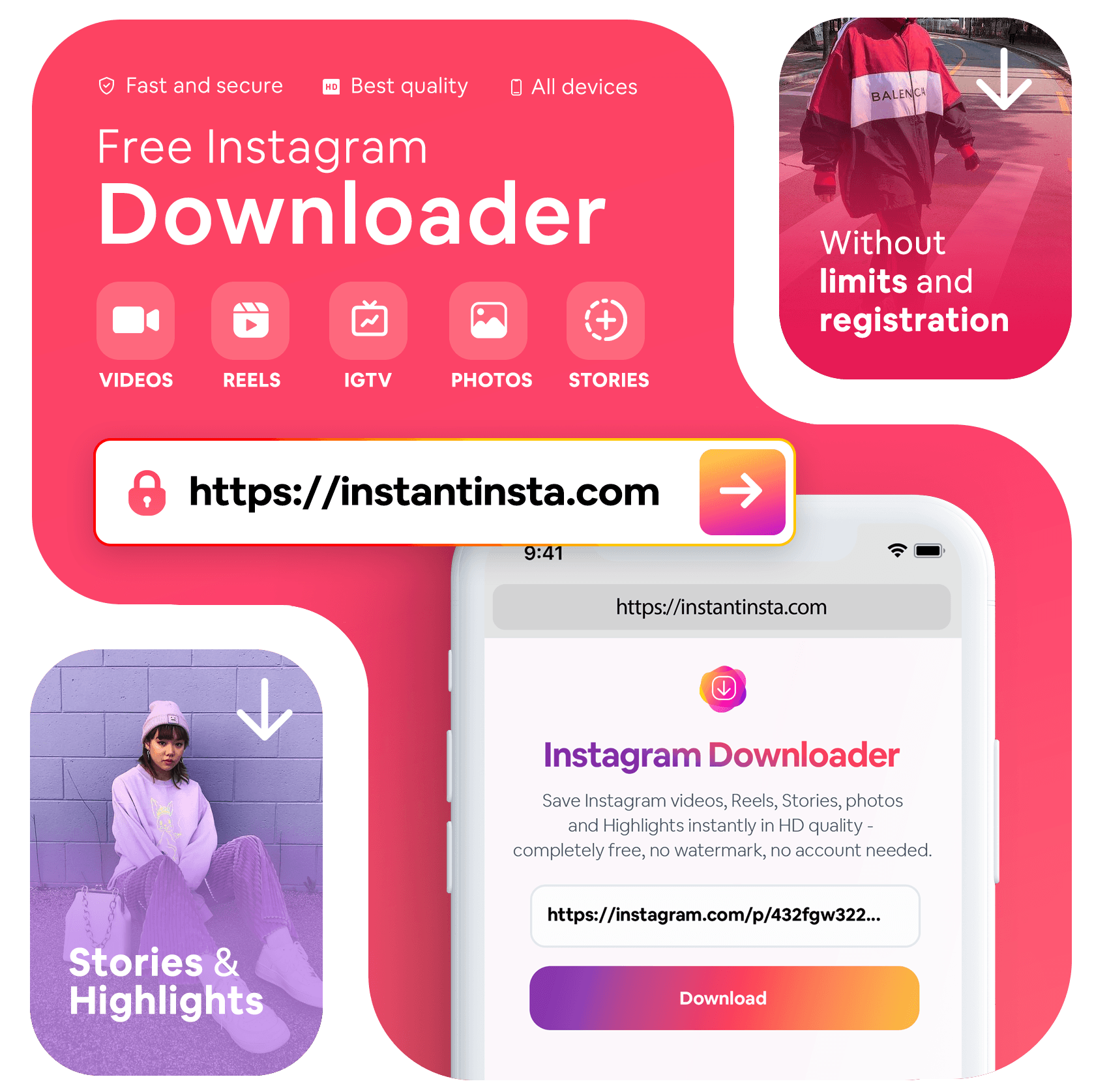 InstantInsta.com - Free instagram downloader
